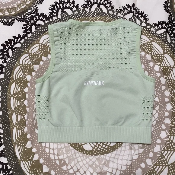 Gymshark Energy Seamless Crop Top-Mint Green - Picture 2 of 3